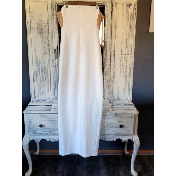 NWT MISHA Strapless Cutout Ivory Slit Dress - Large - Picture 7 of 7